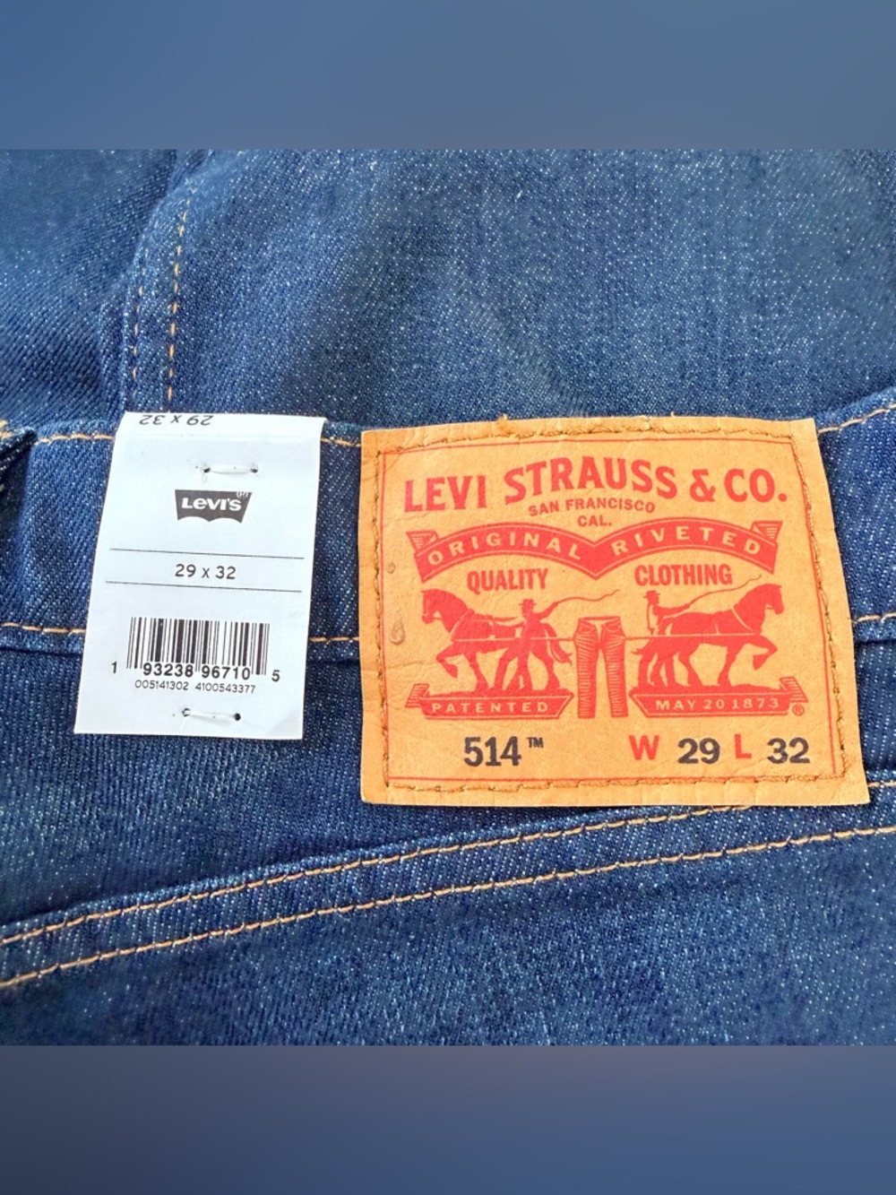 Levi’s 514 Straight Leg Mens Jeans NWT 29x32 Dark Wash Classic - Picture 8 of 13